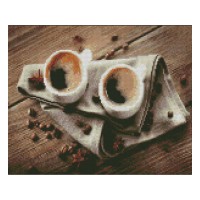 Набір для творчості алмазна картина Міцна кава на двох Strateg KB051, 30x40 см