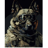 Набір для розпису по номерах Войовничий пес, Strateg, 30x40 см, SS6744