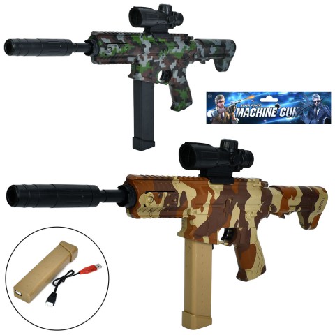 Автомат, 59 см, акумулятор, пластикові кулі, приціл, USB-зарядка, 666-1F-2 (В асортименті)