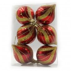 Елочные украшения "Луковица" 6шт PVC 1шт/этик