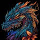 Набір для розпису по номерах Могутній дракон, Strateg, на чорному фоні, 30x30 см, SH3030-20
