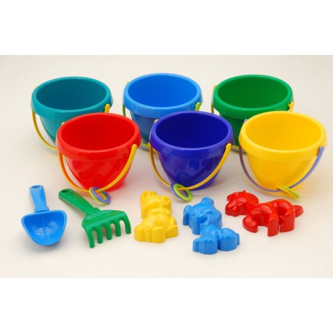 Пісочний набір Глечик №1, відро, лопатка, граблі, 3 паски, ДС