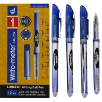 Ручка кулькова масляна Cello Writo Meter, 10 км, 0.5 мм, синя, 12 шт.