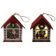Підвіска новорічна дерев’яна світиться Будиночок об’ємний Дід Мороз 9×7 см (в асортименті) 20432
