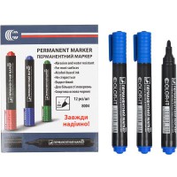 Маркер перманентний синій Diamont C 12 шт JX-8004синій