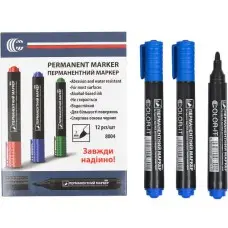 Маркер перманентний синій Diamont C 12 шт JX-8004синій