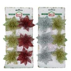 Іграшка на ялинку "Квітка блискуча об'ємн.-6шт.*6см" 2кол.(30*12)