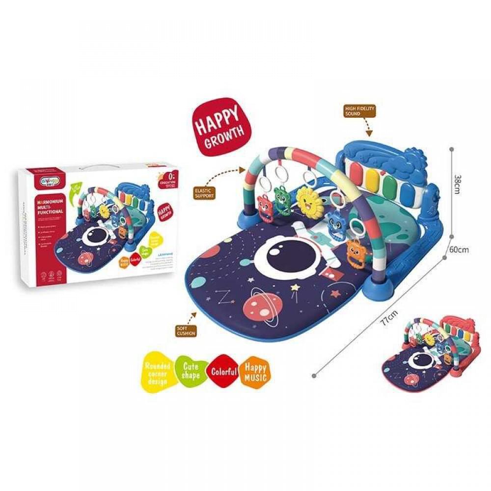 Килимок 2 кольори, 4 брязкальця, дзеркальце, звук, мелодії, піаніно, в кор. /12/