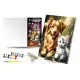 Картина за номерами Qbee Кіт-Пес з дерев’яною підставкою 40×50 см QB900-042