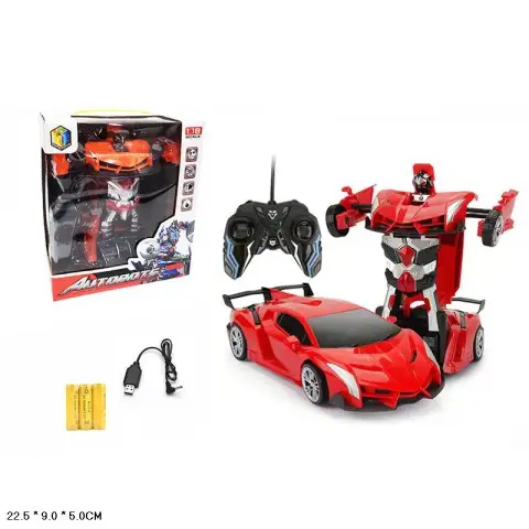 Машина-трансформер на радіокеруванні, акумулятор, світлові ефекти, USB-зарядка, 22.5x9x5 см, 27-6KX