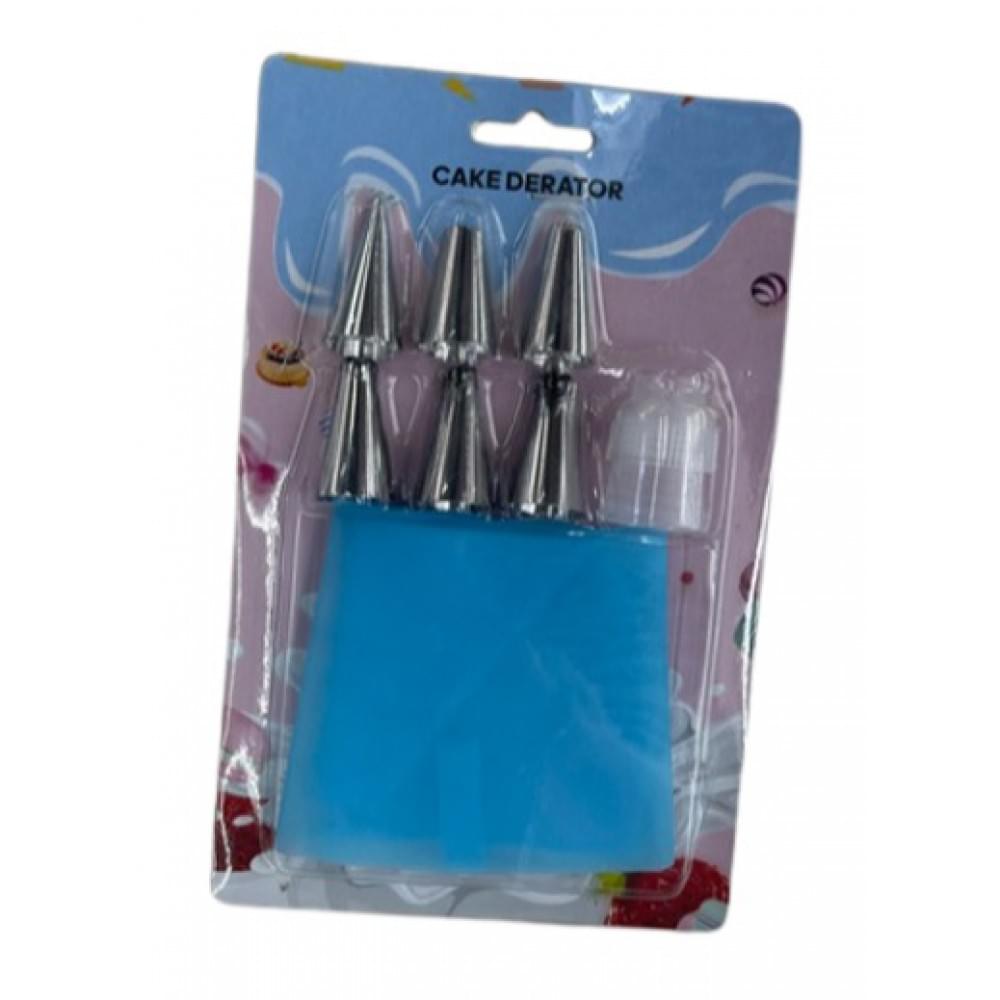 Мішок кондитерський з насадками 8пр/наб 12*19см R90205, ціна за 2 шт. /288/