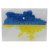 Папка-кнопка А4+, 18 мкм, Мапа України, 23.5x33 см