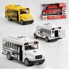 Автобус 3 кольори, підсвічування, звук, інерція, в кор., МІКС ВИДІВ /48/