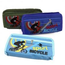 Пенал 2 отд."Bicycle" 20*10*4см, mix с этикеткой