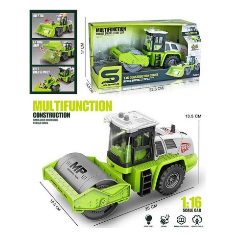 Машина спецтехніки Асфальтоукладач, JS129B-2, звук, підсвічування, інерція, гумові колеса