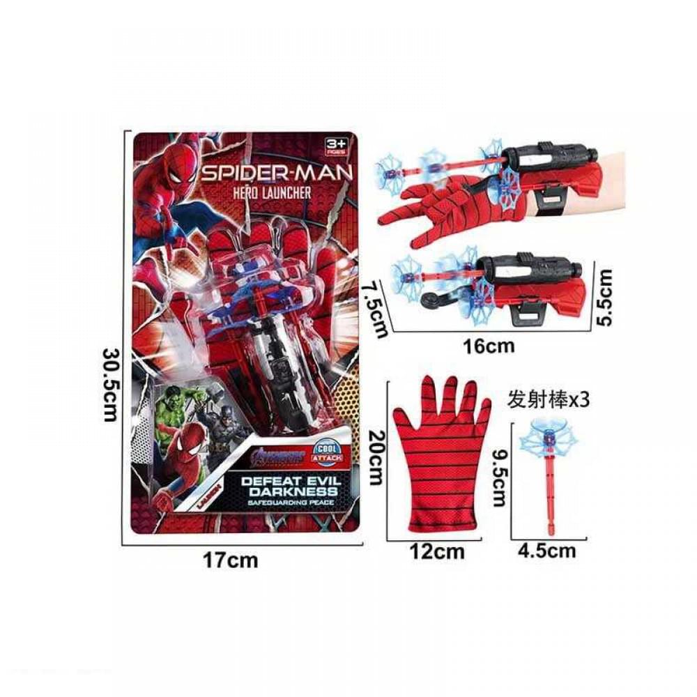 Набір супергероя "Спайдермен", рукавичка, що стріляє, кулі з присосками 3шт. BJ399