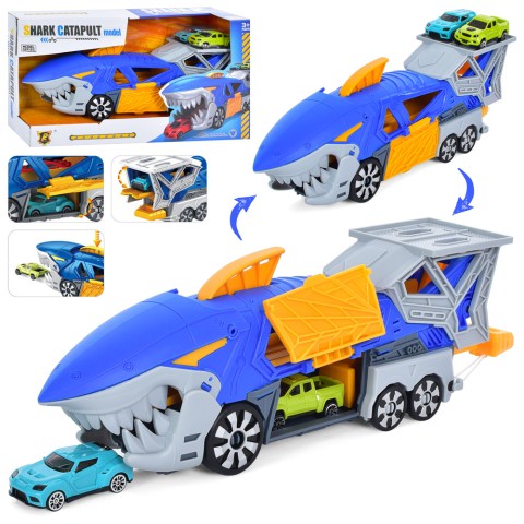 Трейлер Акула, 33 см, з набором машинок, 2 шт., на запуску, P932-A