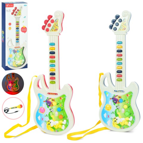 Гітара дитяча Зайченя, 793, 45 см, з мікрофоном, з музичними та світловими ефектами (В асортименті)