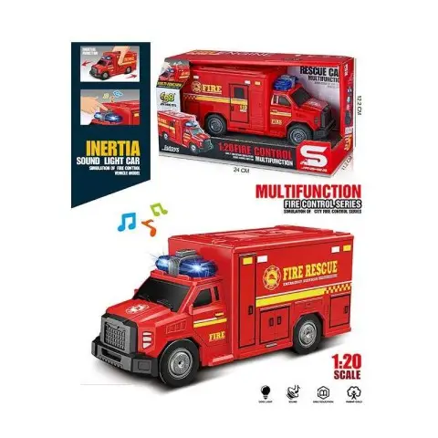 Машина спецтехніки Пожежна машина, JS165B, звук, підсвітка, гумові колеса, інерція