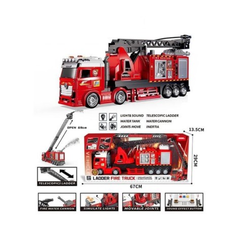 Пожежна машина інерційна драбина 69 см водяна гармата JP588-74