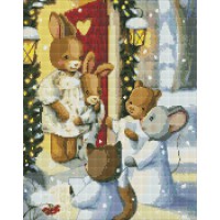 Набір з алмазною мозаїкою Магія колядок AMO7765 з АВ стразами, 40x50 см