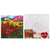 Набір для розпису по номерах Розпис на полотні Canvas painting, 31x31 см, Сюжет №5 Макове поле