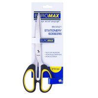 Ножиці цільнометалеві, ручки із гумовими вставками, 210 мм