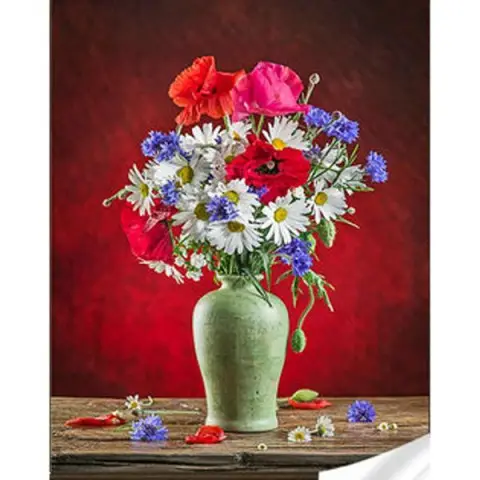 Набір для творчості алмазна картина Яскравий букет Strateg GM86867, 30x40 см