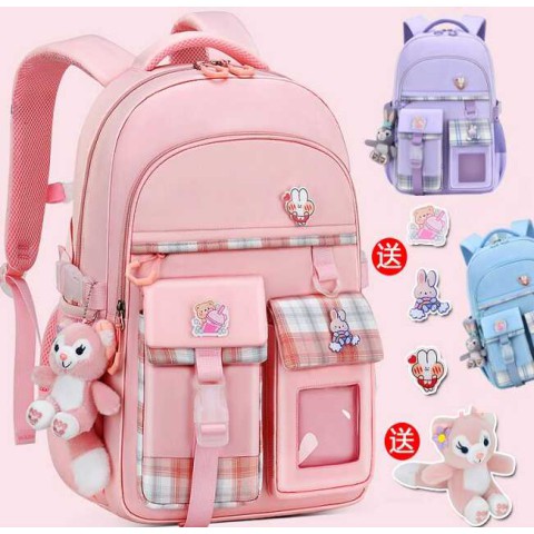 Рюкзак із брелком Зайченя, 30x17x44 см, 1 відділення, 6 кишень, на блискавці, C72832 (В асортименті)