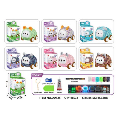 Набір для творчості, брелок зі стразів, машинка