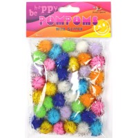 Помпони блискучі 18 мм 8 кольорів набір 40 шт MQ4012