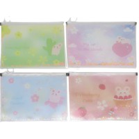 Папка для зошитів на змійці, А5+, Сипучі блискітки-Ведмедик, 24x18.5 см