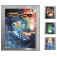 Зошити учнівські 48 аркушів клітинка Yes Space з матовим ВДЛ, вибірковим УФ-лаком і мікроембосингом, 5 шт. в упаковці