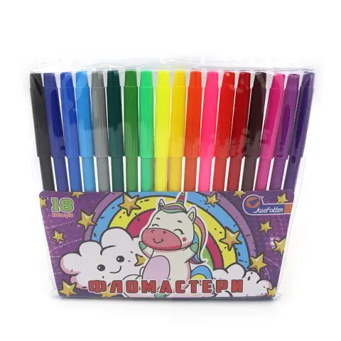 Фломастери Єдиноріг, 18 кольорів, ПВХ, Josef Otten