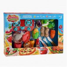 Набір продуктів “Кулінарна фантазія” “Wtoys”, 24 елементи, овочі та фрукти на липучках, варильна поверхня, дошка для нарізання, ніж, в кор. /36-2/