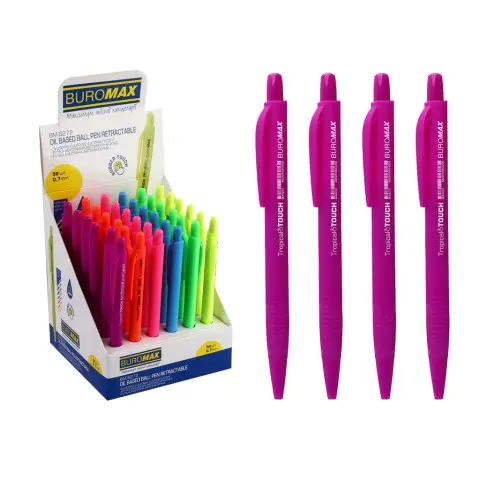 Ручка автоматична масляна Buromax TropicalTouch, 36 шт., синій, 0.7 мм, BM.8272