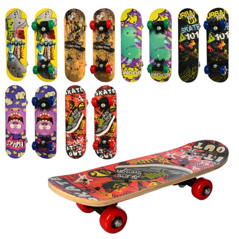 Скейт, 43x13 см, підвіска, PVC колеса, 7 шарів, MS0324-1 (В асортименті)