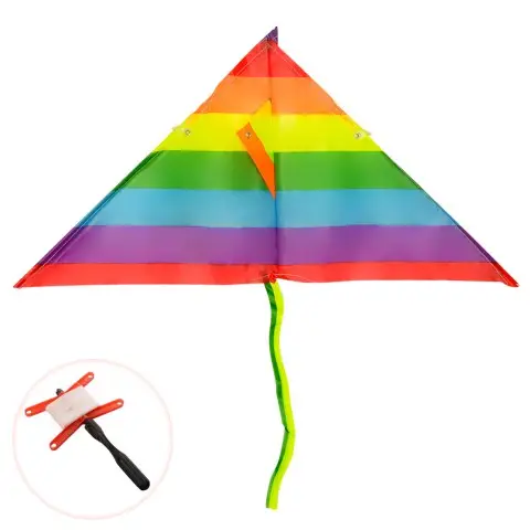 Повітряний змій, ширина 70 см, довжина 33 см, хвіст 33 см, струна, 9x45x1.5 см (В асортименті)