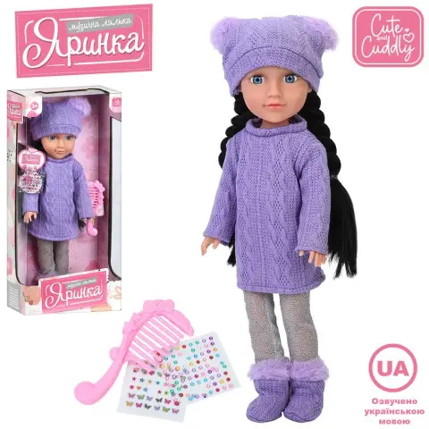 Лялька Яринка 40 см музика українською пісні гребінець стрази M6232IUA