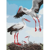 Набір з алмазною мозаїкою Сім’я лелек AMO8063, 30x40 см