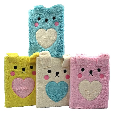 Блокнот пухнастий Вушка, А5, 80 аркушів, клітинка, 80 г/м² (В асортименті)