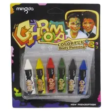 Краска-карандаш для грима, 6 цветов