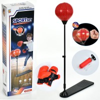 Боксерський набір, груша 20 см, стійка 103 см, 2 рукавички, насос, світло, електронне табло на батарейках