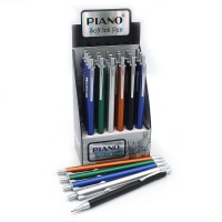 Ручка металева масляна Piano, 0.7 мм, синя, Soft Ink Pen, 24 шт.