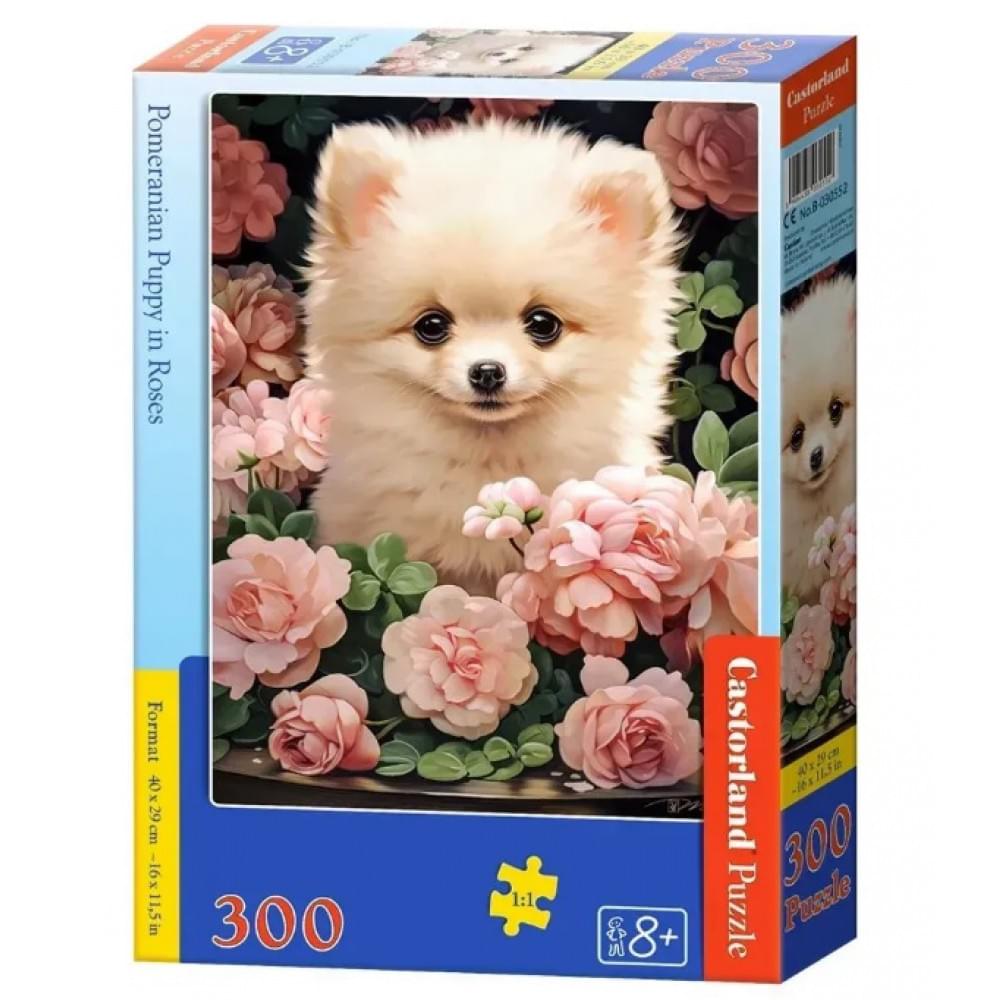 Пазл Castorland "Цуценя померанського шпіца в трояндах" 300 елементів, 40x29см B-030552