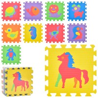 Килимок Мозаїка EVA, дитячий, 10 деталей, 30x30 см, пазл, M0376-1