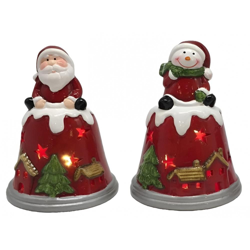 Сувенір декор.світящ.LED "Д.М.,Сніговик на дзвіночку" 11*8,2см,2в/(1*96)