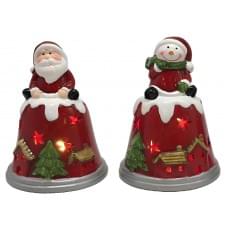 Сувенір декор.світящ.LED "Д.М.,Сніговик на дзвіночку" 11*8,2см,2в/(1*96)