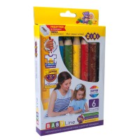 Олівці кольорові 3в1 Super Jumbo Baby Line, 6 кольорів, з точилкою, zb.2453