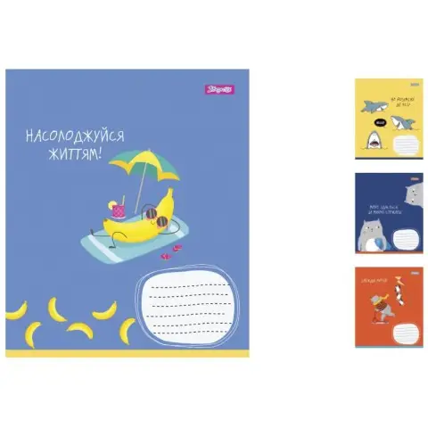 Зошити учнівські 12 аркушів лінія. 1В Enjoy your life, 25 шт. в упаковці
